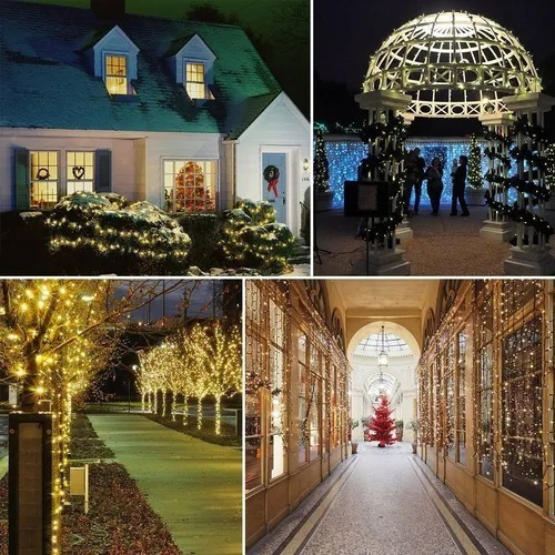 12 M Solar Luces De Navidad Serie 100 Led Decorativos