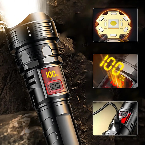 Linternas Led Portátiles Con Carga Usb Y Linterna Con Zoom T