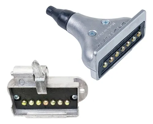 comprar Tomada Engate Carreta Retangular 7 Polos Casal Aluminio 24v