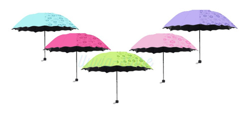 5 Sombrillas Paraguas Mágicas Cambia Diseño Varios Colores