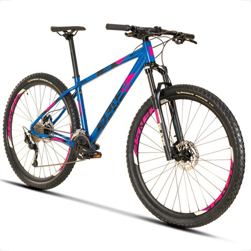 Bicicleta Sense Mtb Fun Evo 2021/22 Freio Hidráulico Shimano Cor Azul/Roxo Tamanho do quadro 17