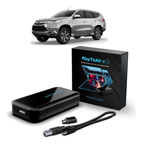 Espelhamento Carplay Sem Fio Player Playtoair+ Pajero Sport