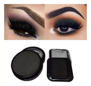 Set De 2 Sombras Color Negro 1 Con Destellos Y 1 Mate Smokey