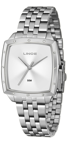 Relógio Feminino Lince Urban Prata 34mm Aço 50m