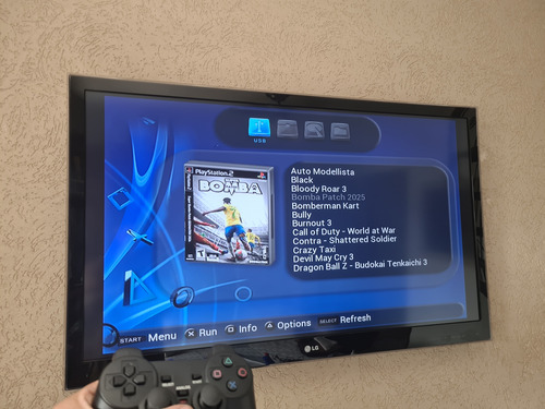 Playstation 2 Fat C/ Hd Configurado Lotado De Jogos Ps2 Fat Com Hd Cheio De Conteudo! Preto (Usado)