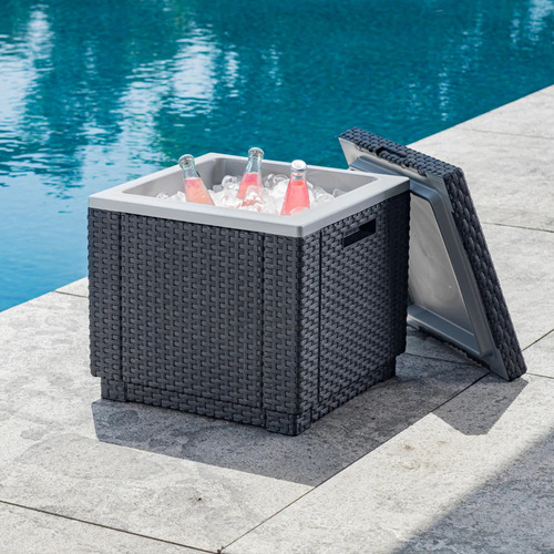 Mesa Cooler De Terraza Jardín Ice Cube Grafito