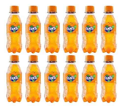 Fardo Com 12 Garrafas Mini De 200 Ml De Fanta Sabor Laranja