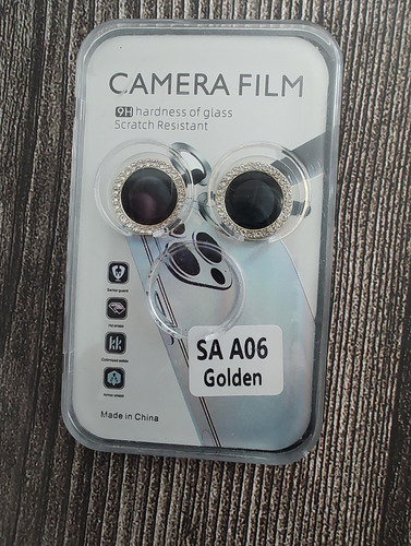 Vidrio Protector De Camara Para Samsung A06 Liso Y Strass Strass Dorado