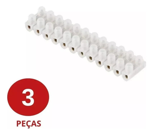 03 Barras Conector Elétrico Tipo Sindal C12 Bornes 1 A 1,5mm