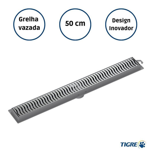 Ralo Linear Grelha Cobertura Cromada 50 Cm Tigre