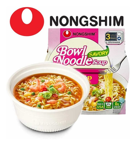 Nongshim Bowl Noodle Soup Camarón No Picante 86g