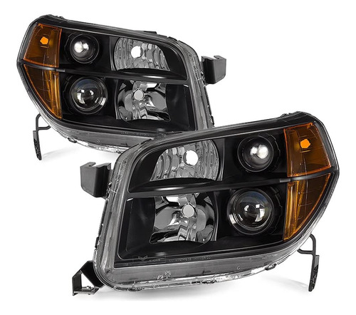 Acanii - Faros Delanteros Negros Para Honda Pilot 2006 2007 