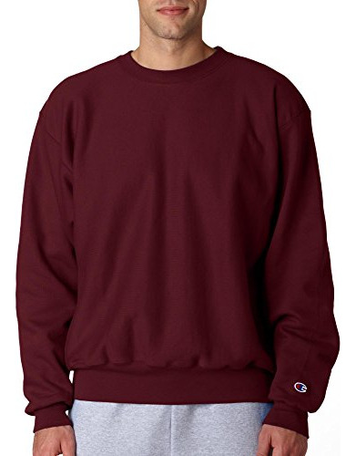 Campeón Vida Hombres' Reverse Weave Fleece Crew, Marrón, Gra