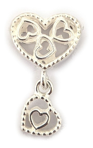 Dije Charm Corazón Doble Plata 925