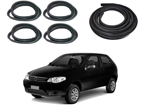 Kit Borracha 4 Portas Porta Malas Da Fiat Palio 1.0 2010