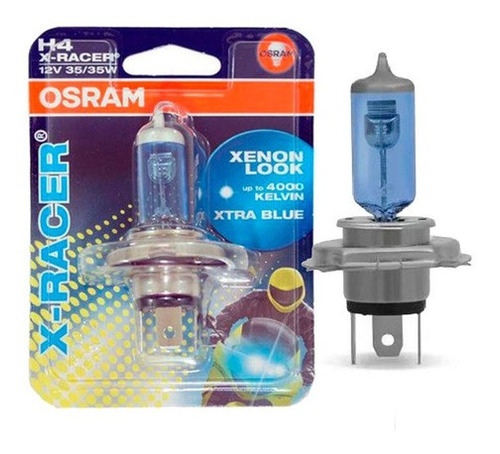 Lâmpada Osram Moto Farol H4 12v 35/35w X-racer Super Branca