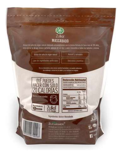 Azucar Mascabado 2 Kg Zulka De Caña 100% Natural