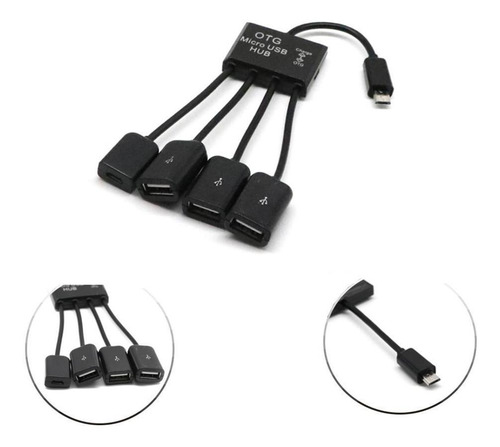 4 En 1 Micro Usb Otg Hub Adaptador De Cable Para Android