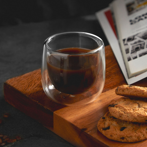 Set 2 Vasos De Espresso Doble Pared 80 Ml Simplit Blanco