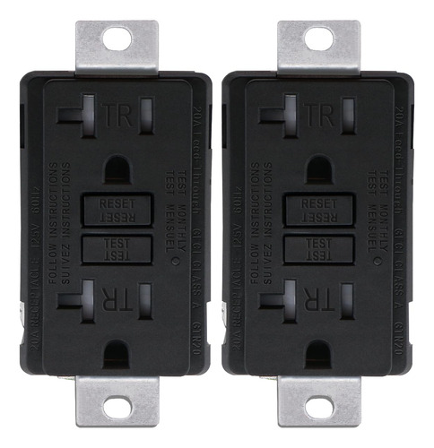 Salida Gfci Resistente 125 V 60 Hz Negro Mate