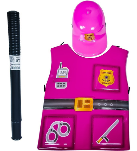 Brinquedo Fantasia Infantil Kit Policial Criança Acessório