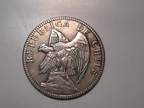 Imagen 4 de 4 de Moneda Chile 1 Peso 1897 (rp)