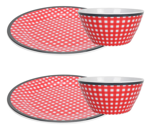 Juego De Vajilla Ab06010+bt009, 4 Piezas, Imitación Porcelan