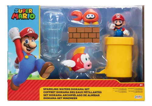 Figura Super Mario Bros Diorama Set Agua + Accesorios