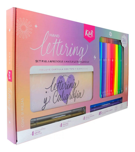 Kit De Lettering Cartilla + Marcadores Punta Pincel X30