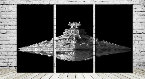 Cuadro Star Wars Naves 90x57 Triptico En Lienzo Canvas S1