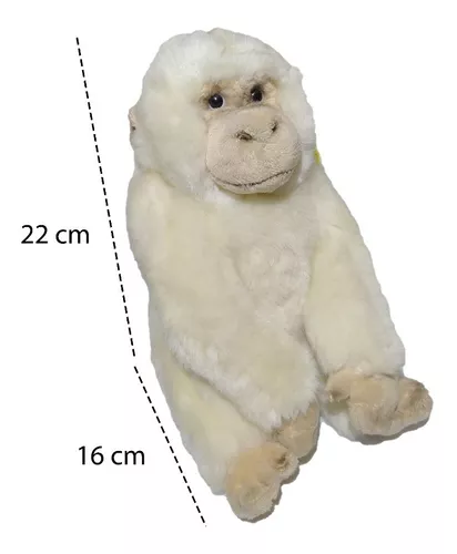 Gorila Macaco Branco Albino De Pelúcia + Filhote Lavavel