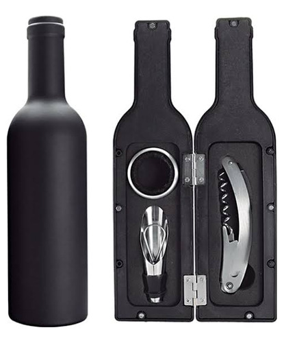 Botella Vino Kit 5 Accesorios Destapador Saca Corcho Regalo