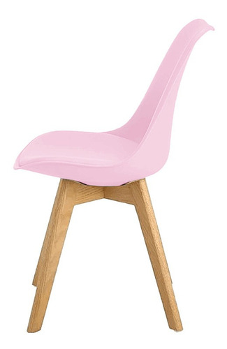 Silla de comedor Tienda El Garage Tienda El Garage Eames acolchada, estructura color rosa, 6 unidades