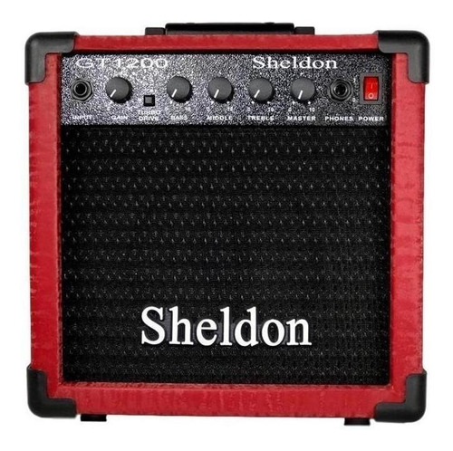 Amplificador Sheldon GT1200 para guitarra de 15W cor vermelho