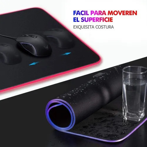 Imagen 3 de 7 de Rgb Mouse Pad Gamer Con Luz Led 30x25cm