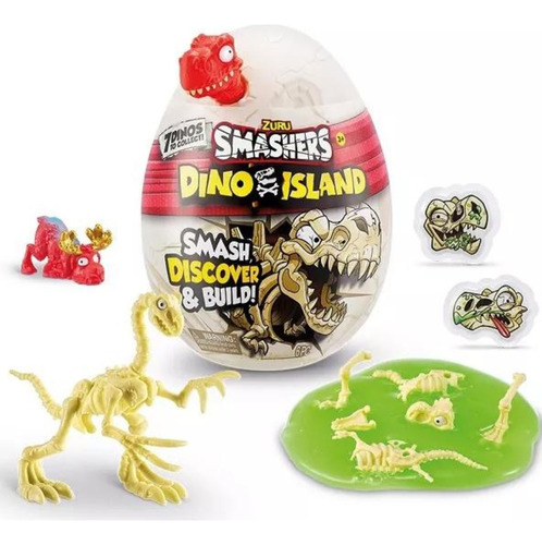 Smashers Dino Island Ovo Pequeno Vermelho F0120 - Fun