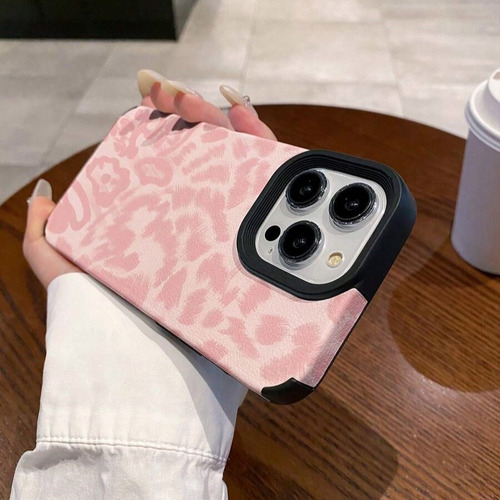 Funda Case De Silicon Colores Serie Para iPhone Uso Rudo De Estampado Leopardo