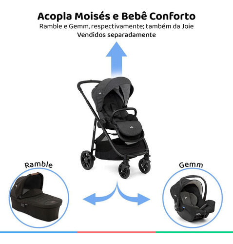 Carrinho Bebe 2em1 Até 15 Kg Reversível Versatrax E Joie