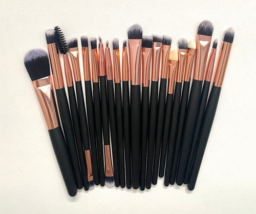 Set Brochas Pinceles De Maquillaje Para Ojos 20 Piezas 15 Cm