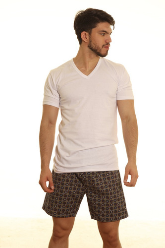 Imagen 2 de 5 de Pantalón Pijama Bermuda Estampado Puro Algodón