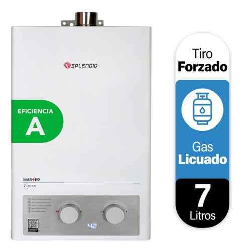 Calefont 7 Litros Tiro Forzado Gas Licuado Master Splendid