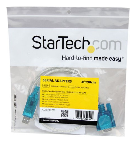 Startech.com Cable Adaptador Usb A Rs232 Db9 Serial, 3 Pies,