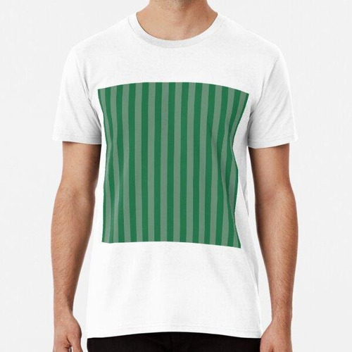 Remera Amazon Green On Green Vertical Wide Cabana Stripes Al