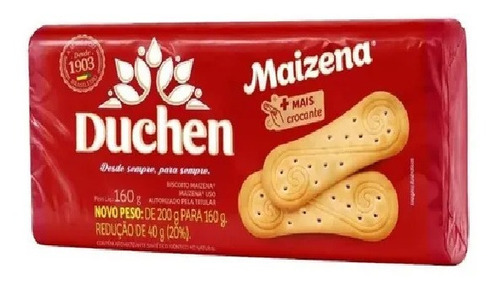 Imagem 2 de 2 de Biscoito Maizena Duchen Bolacha Pacote 160g