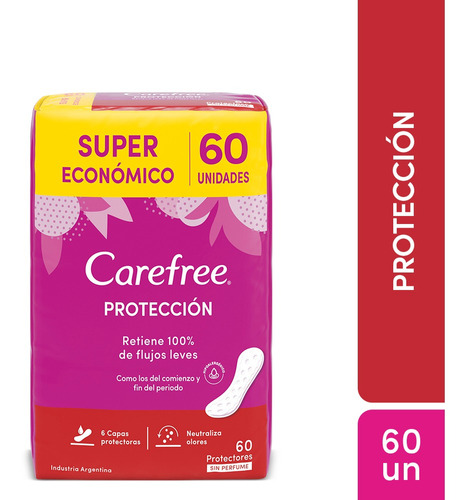 Carefree Protectores Diarios Protección Sin Perfume 60 Uni