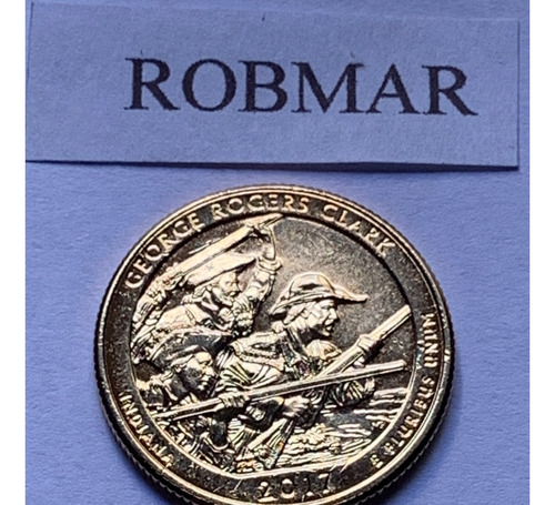 Robmar-usa-quarter Bañado Oro 24k Año 2017-n°40-george Roger