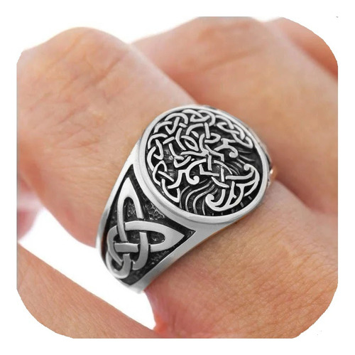 Anillo De Hombre Titanio Arbol Yggdrasil Moda 2022