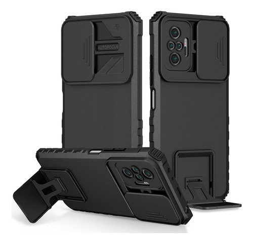 Caja Del Teléfono Con Soporte Negro For Xiaomi Poco X5 Pro
