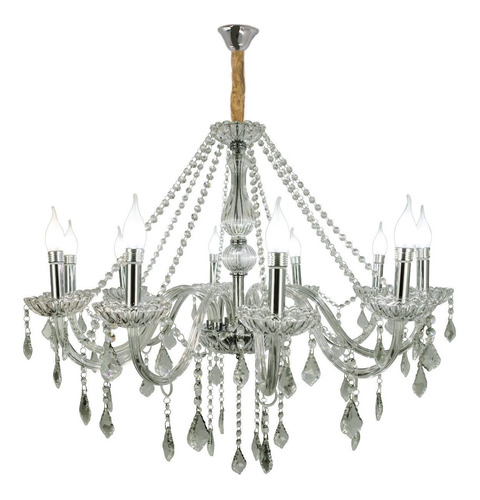 Lustre Candelabro Cristal Legitimo K9 10 Braços Maria Tereza