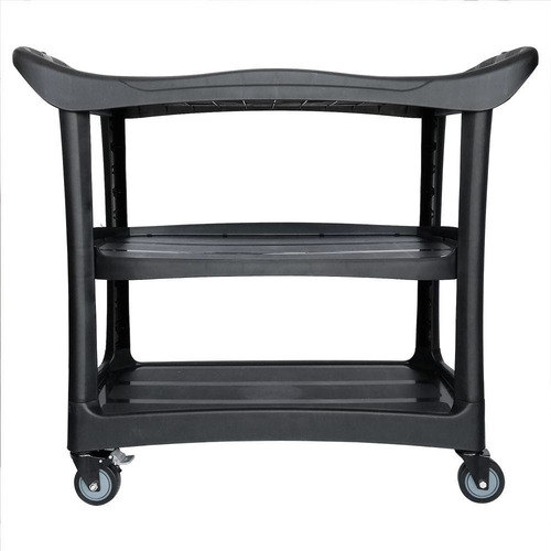 Carrito De Servicio 3 Niveles Negro Con Freno
